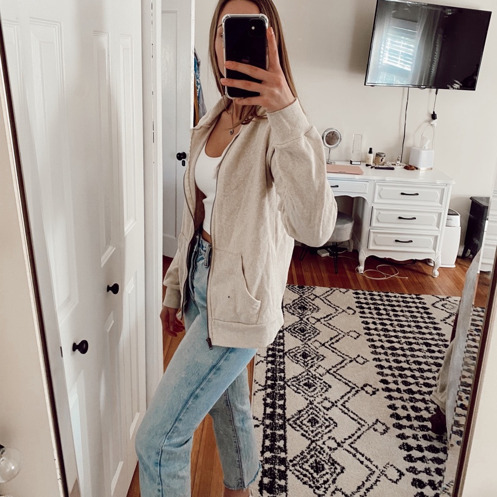 Tan Zip Up